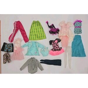Lot Of Clothes Barbie & Other Fashion Doll. Dresses Skirts Pants Shorts Tops